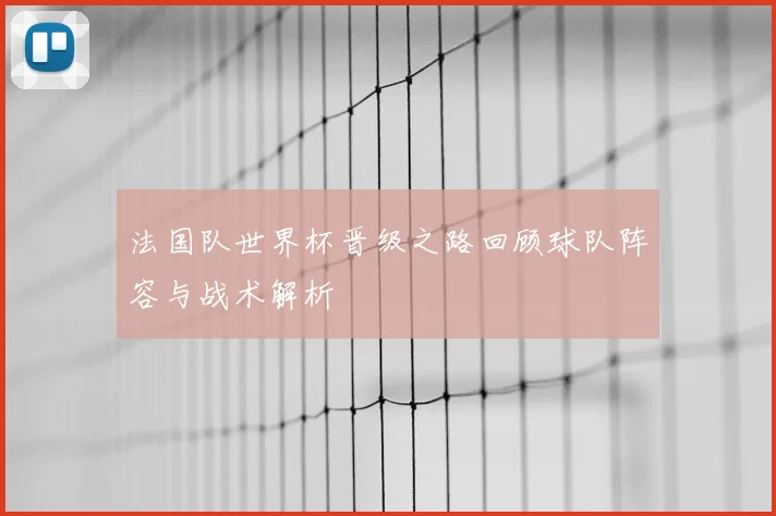 法国队世界杯晋级之路回顾球队阵容与战术解析